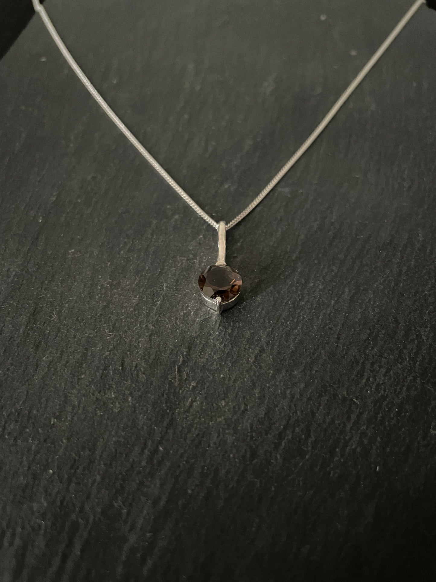Round Smokey Quartz Pendant image 1
