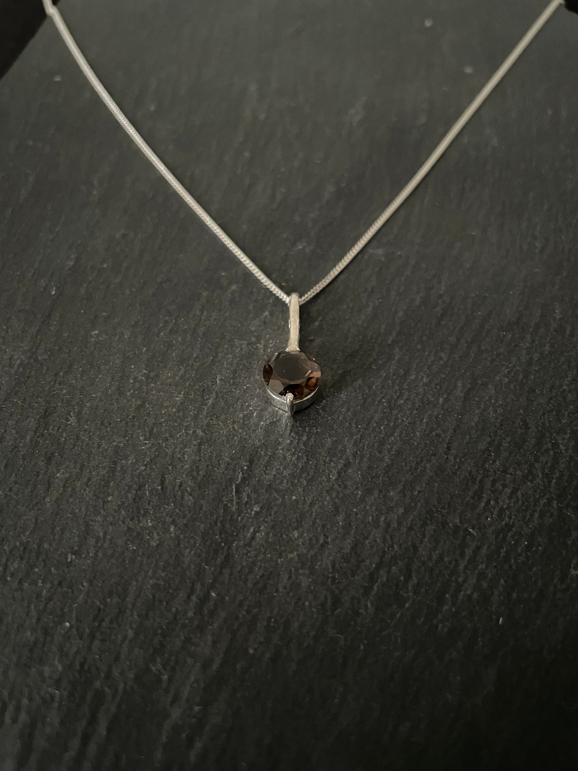 Round Smokey Quartz Pendant image 1