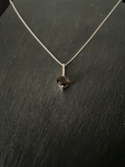 Round Smokey Quartz Pendant image 1