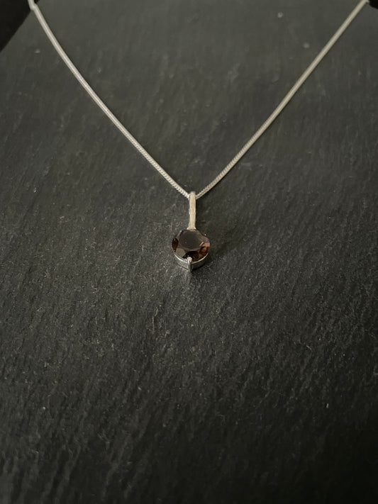 Round Smokey Quartz Pendant image 1