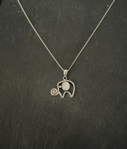 Mother of Pearl Elephant Pendant image 0