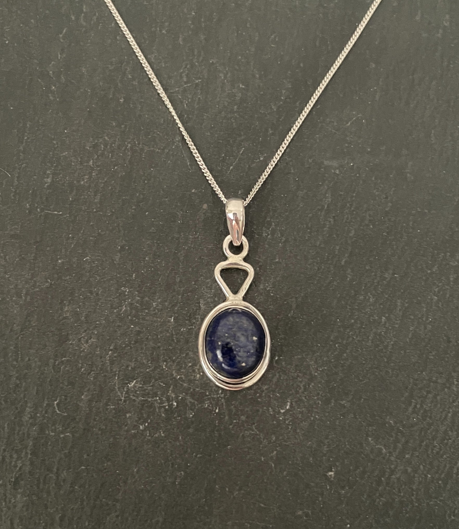 Lapis Lazuli and Silver Oval Pendant image 0
