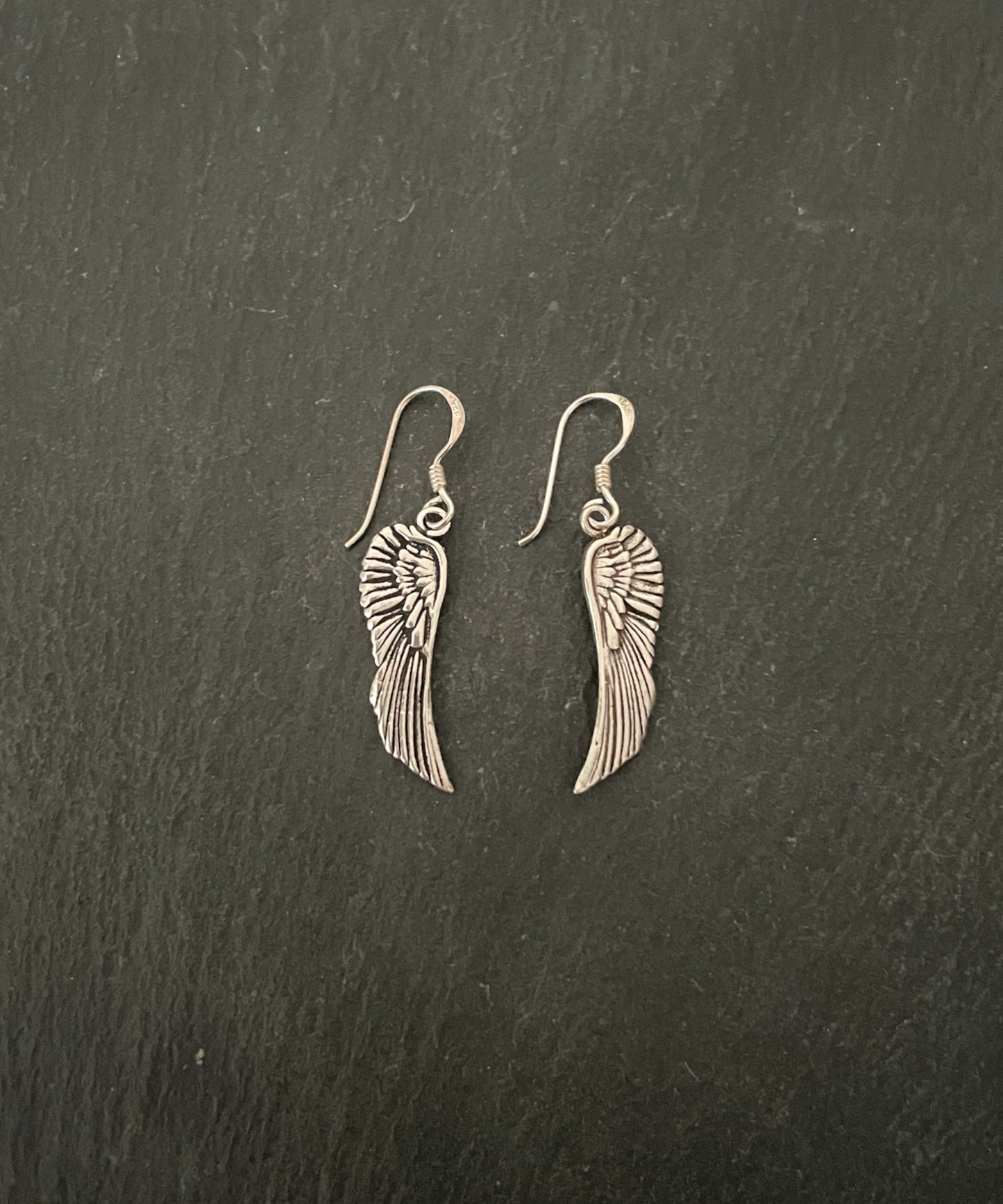Silver Angel Wing Earrings image 0