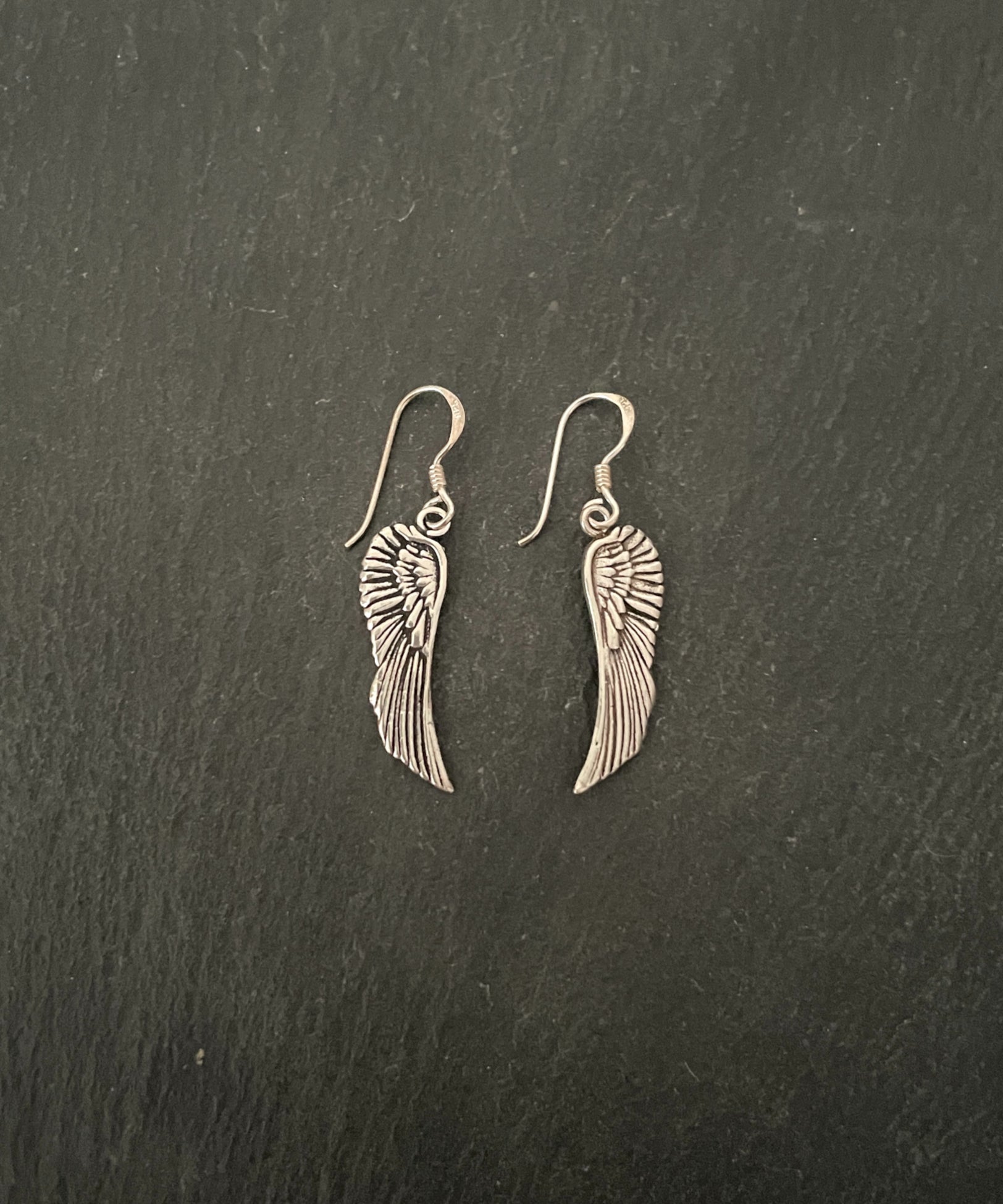 Silver Angel Wing Earrings image 0