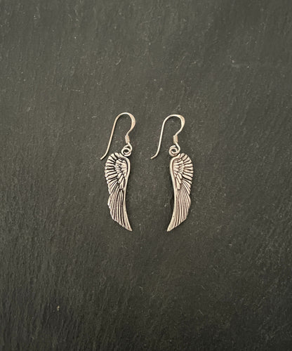 Silver Angel Wing Earrings image 0