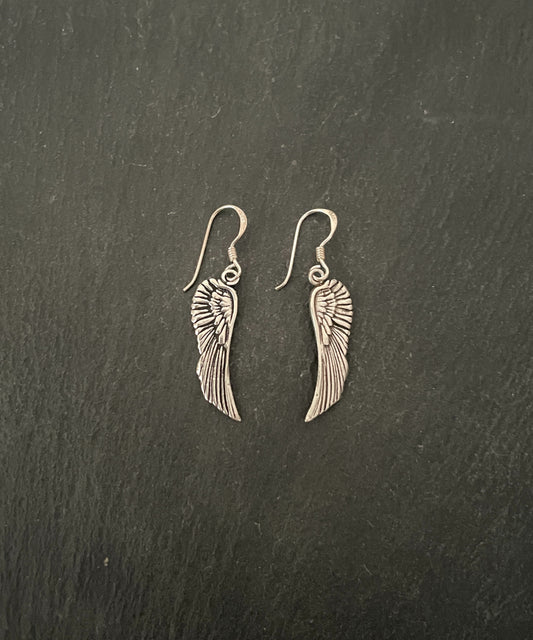 Silver Angel Wing Earrings image 0