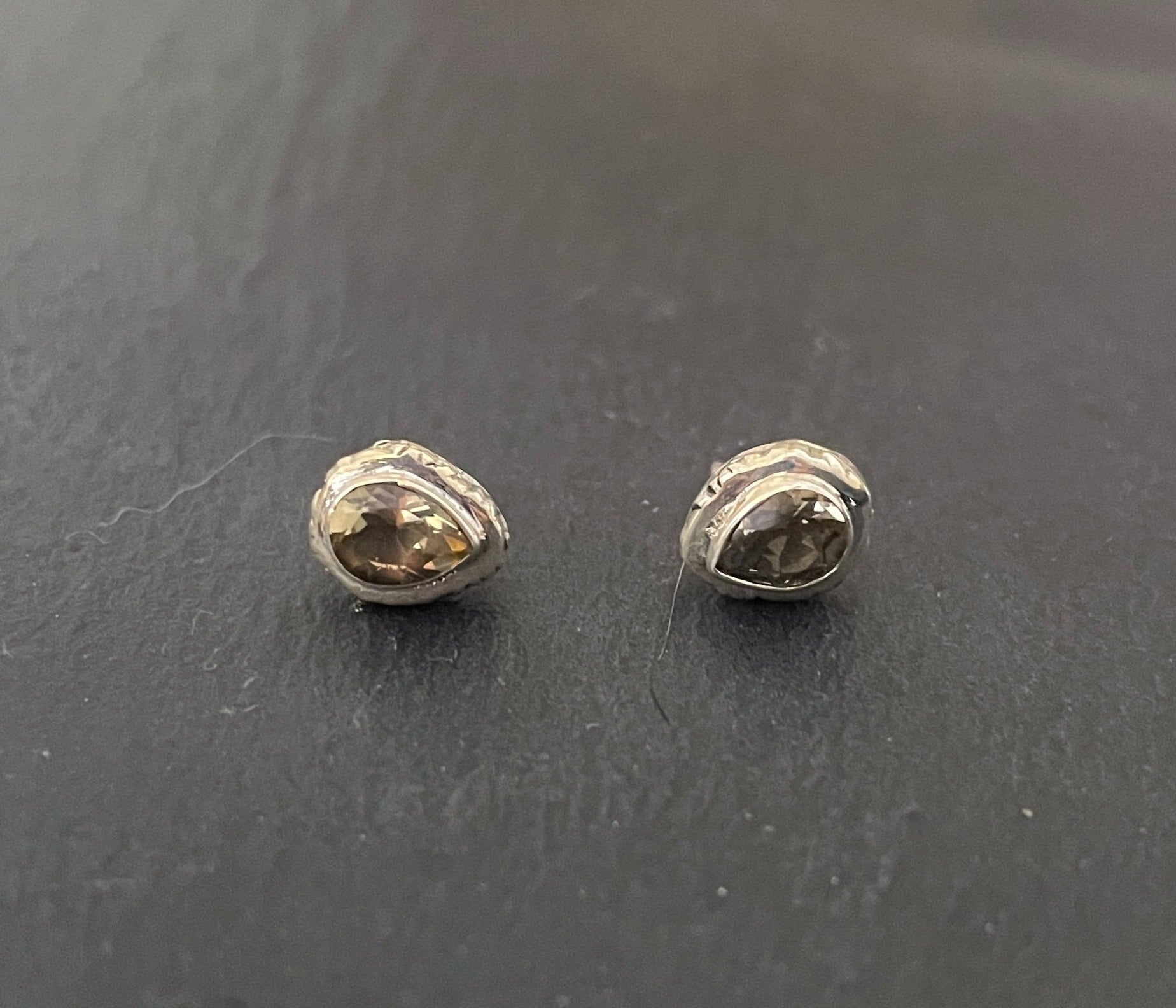 Citrine Teardrop Stud Earrings image 0