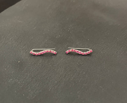 Cubic Zirconia Single Row Wave Ear Climbers image 2