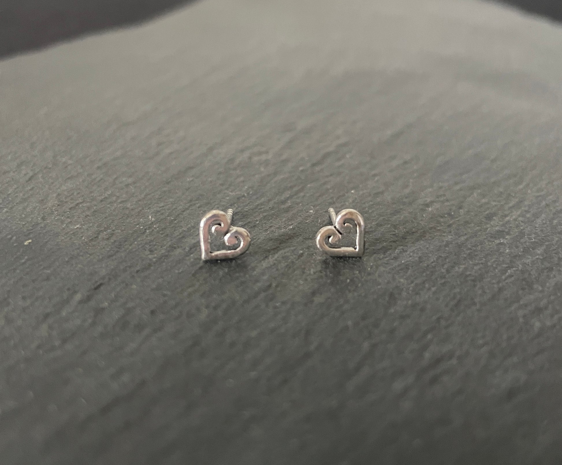 Silver Heart Studs image 0