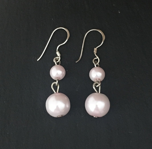 Pale Pink Bead Earrings image 0