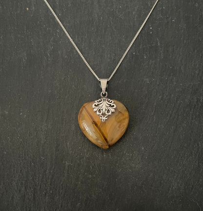 Tiger's Eye Heart Pendant image 0