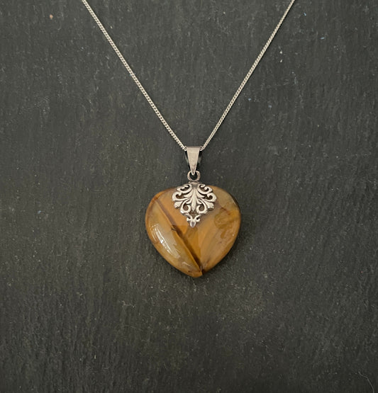Tiger's Eye Heart Pendant image 0