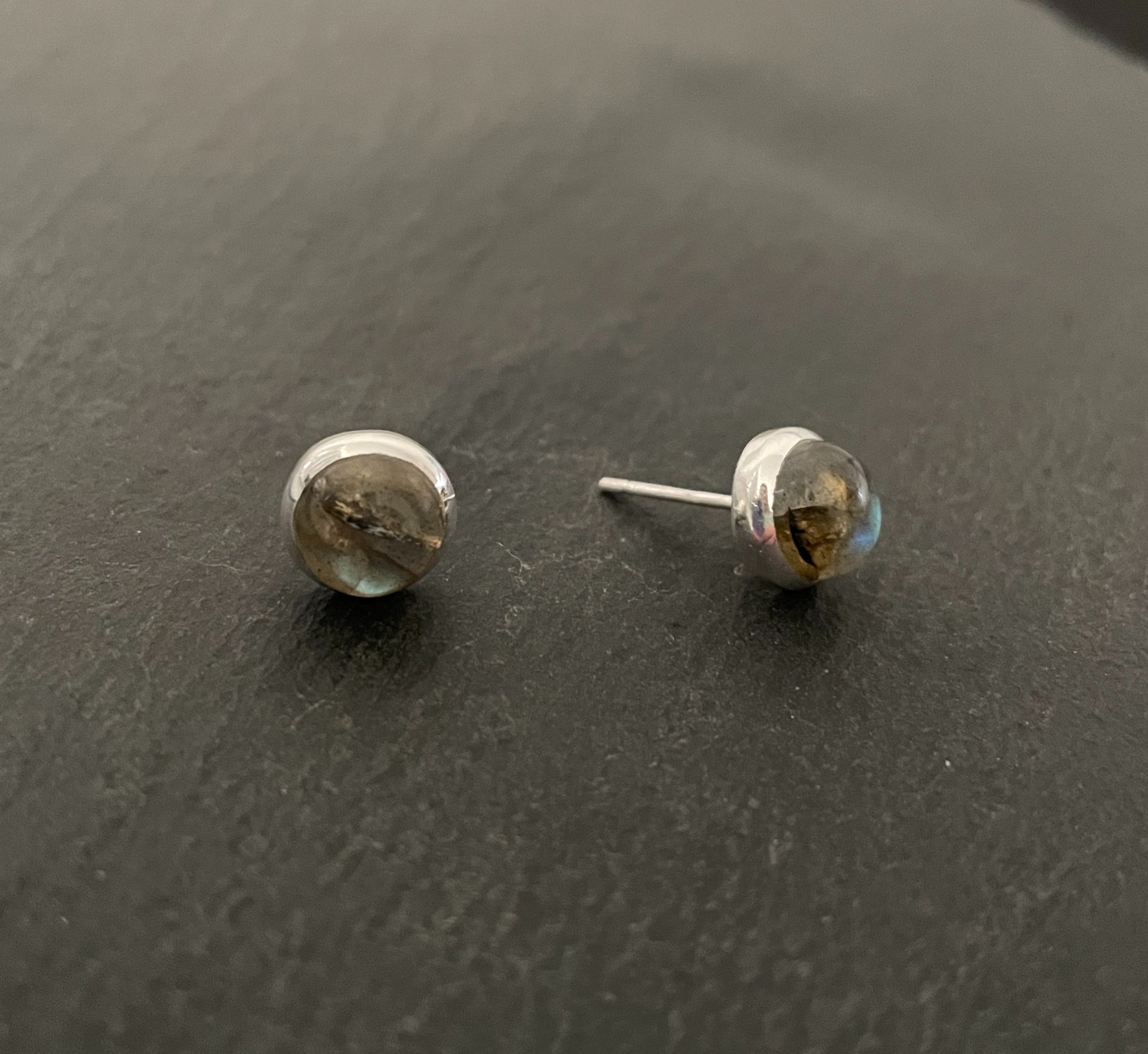 Labradorite Round Stud Earrings image 1