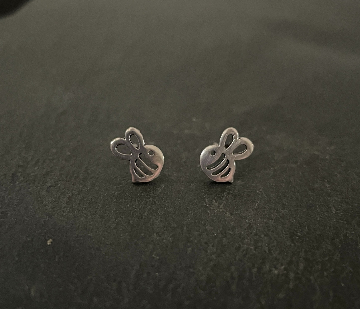 Silver Bumble Bee Studs image 0
