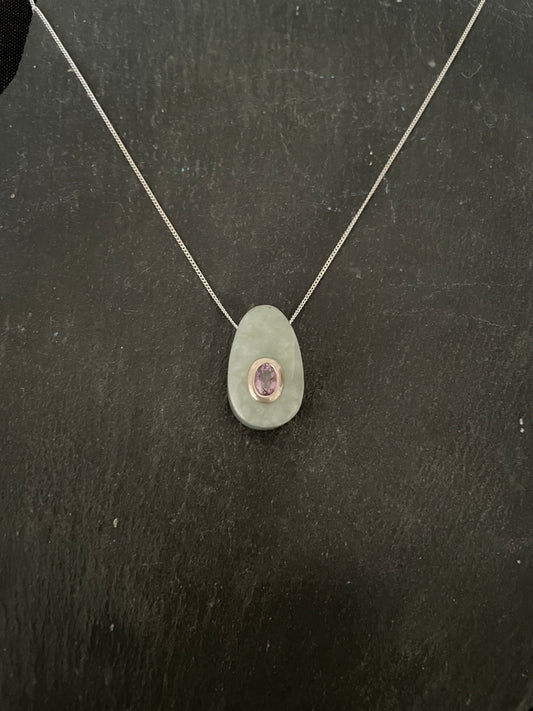 Jade and Amethyst Pendant image 0