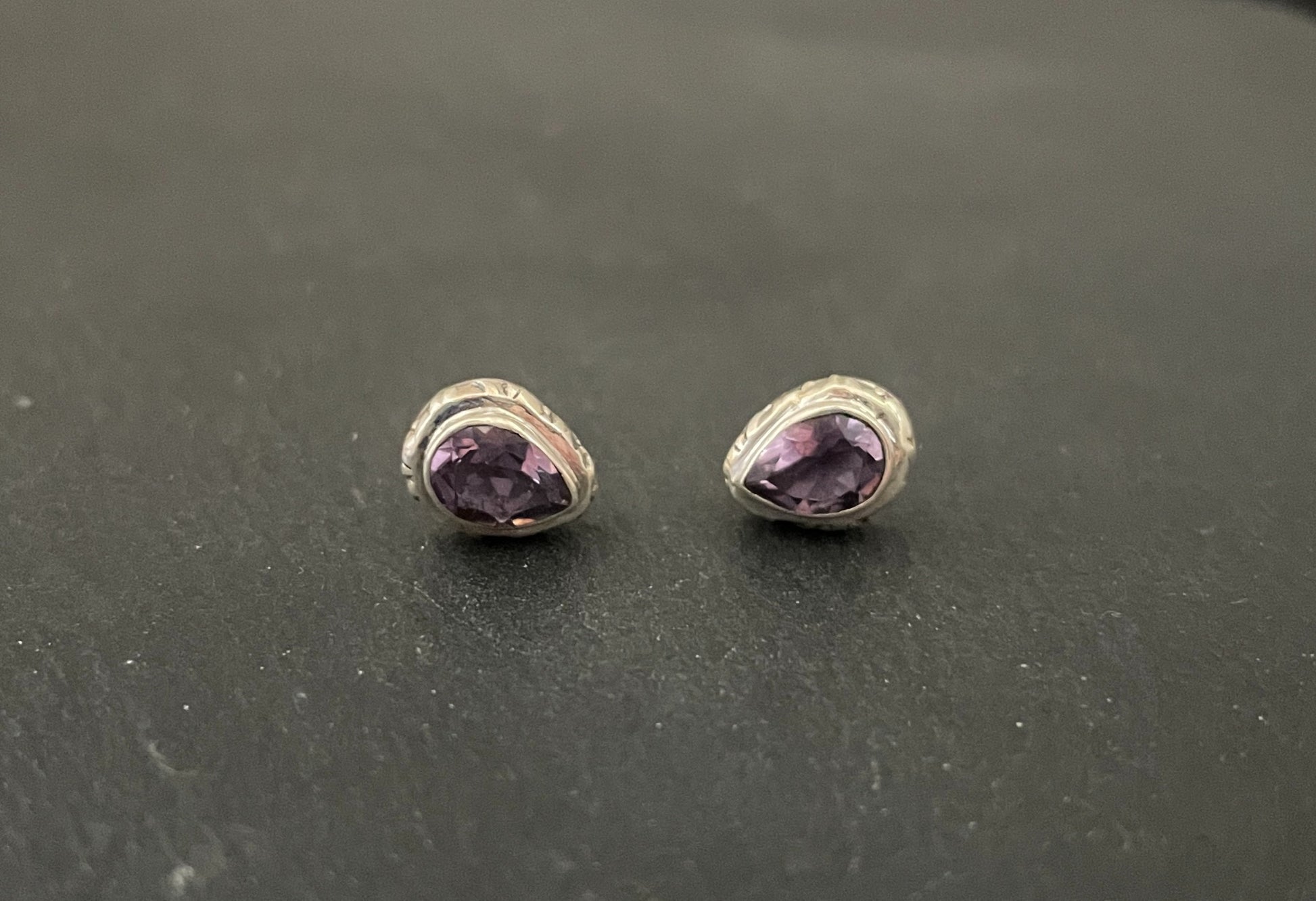 Amethyst Teardrop Stud Earrings image 0