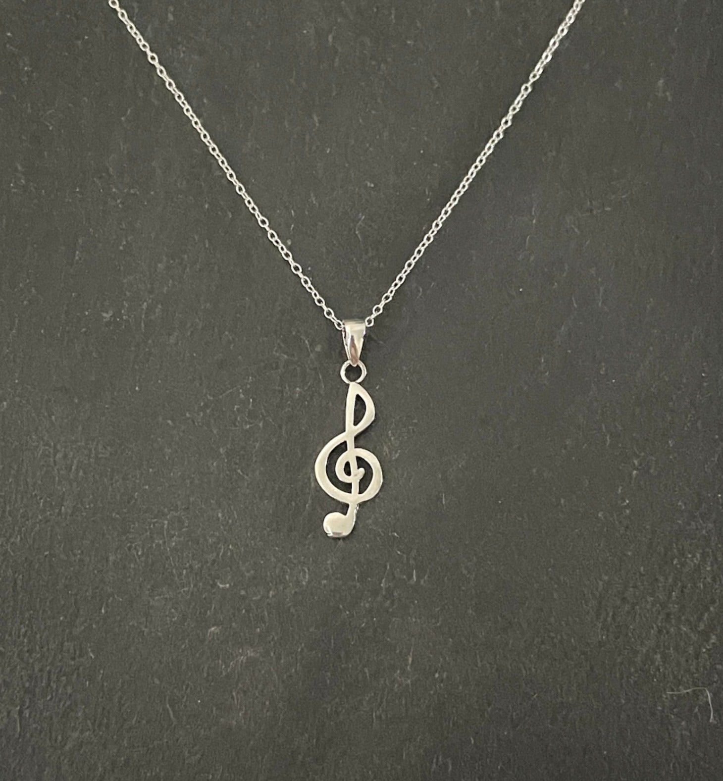 Silver Music Note Pendant image 0