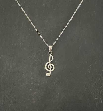 Silver Music Note Pendant image 0