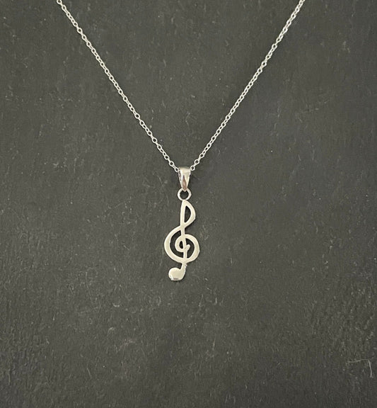 Silver Music Note Pendant image 0
