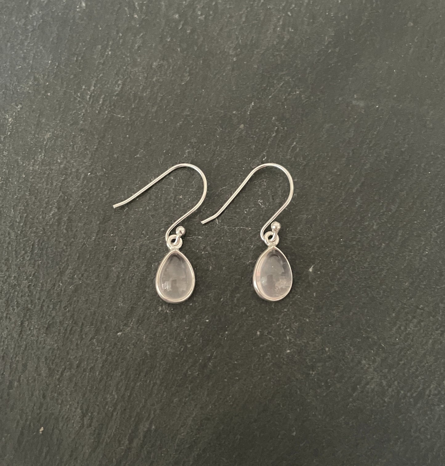 Teardrop Rose Quartz Earrings image 0