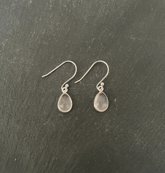Teardrop Rose Quartz Earrings image 0