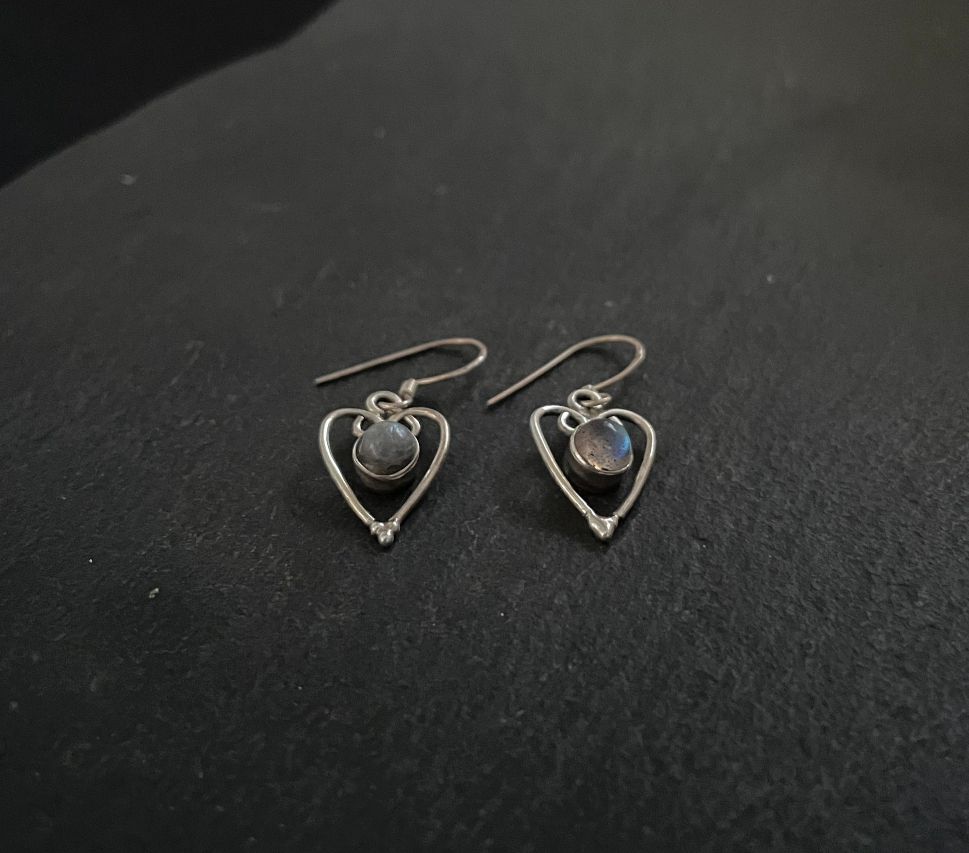 Labradorite Heart Earrings image 1