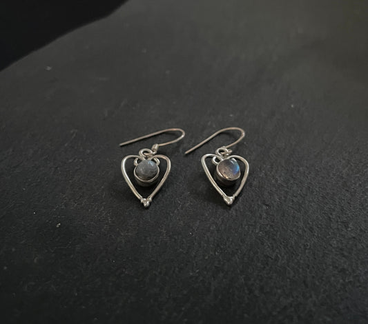 Labradorite Heart Earrings image 1