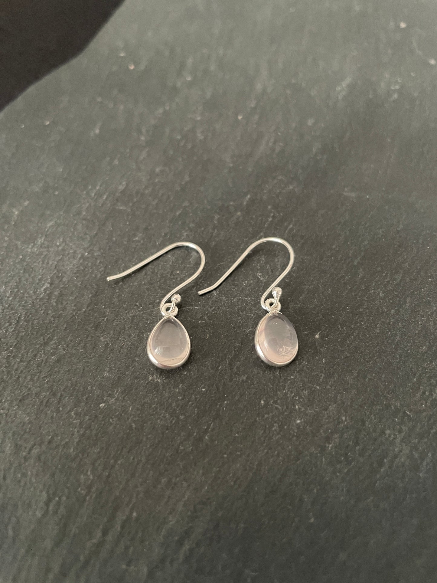Teardrop Rose Quartz Earrings image 1