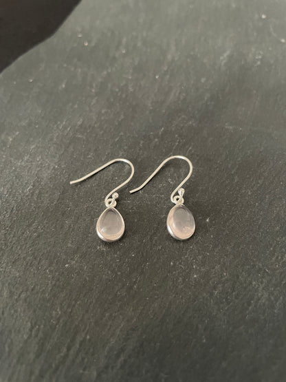 Teardrop Rose Quartz Earrings image 1