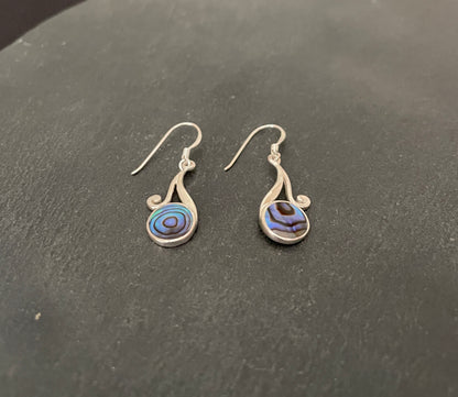 Paua Shell Round Earrings image 1