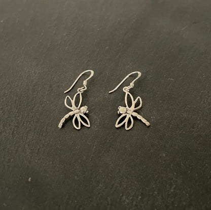 Silver Dragonfly Earrings image 1
