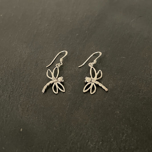 Silver Dragonfly Earrings image 1