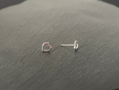 Silver Heart Studs image 1