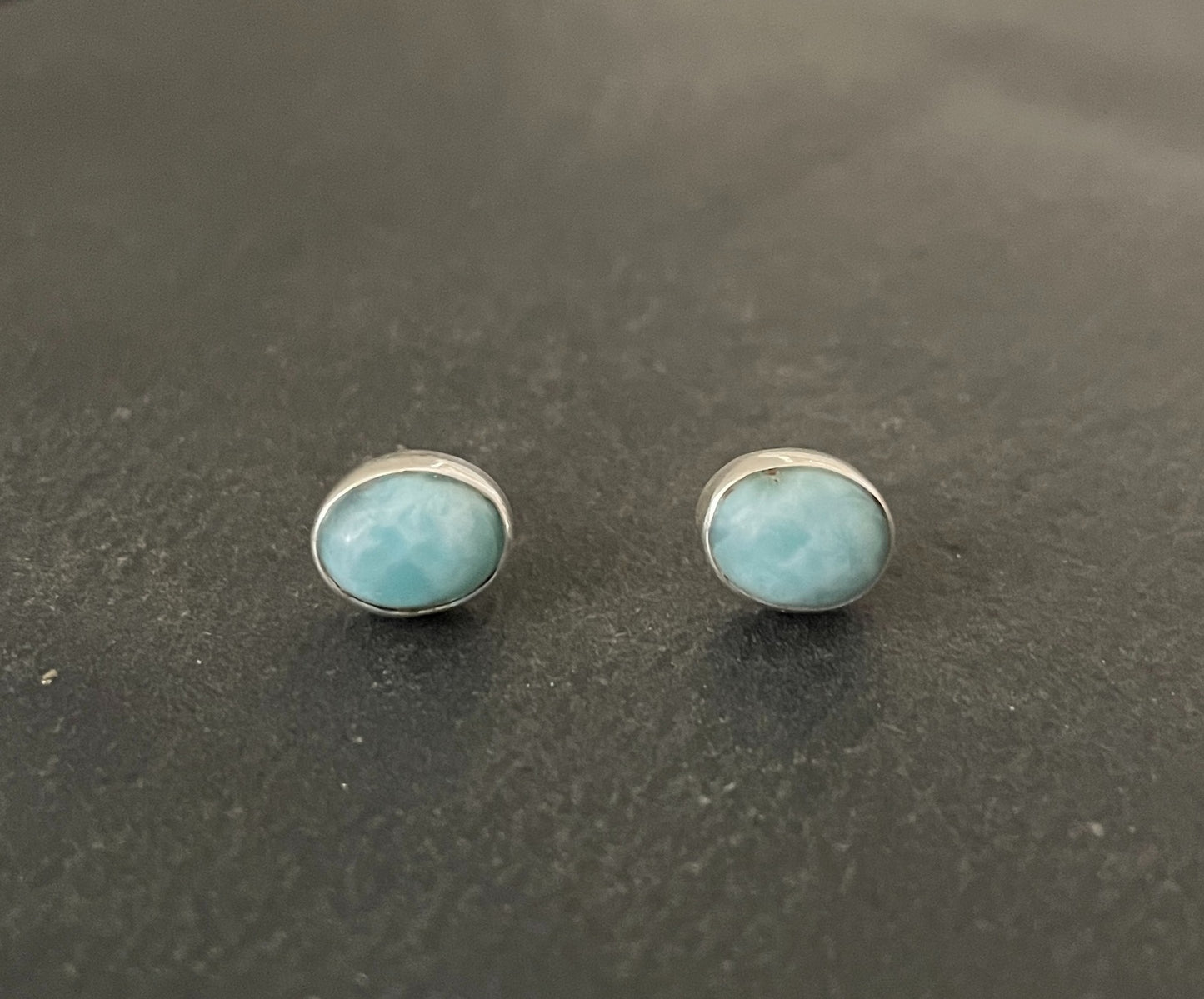 Oval Larimar Stud Earring image 0