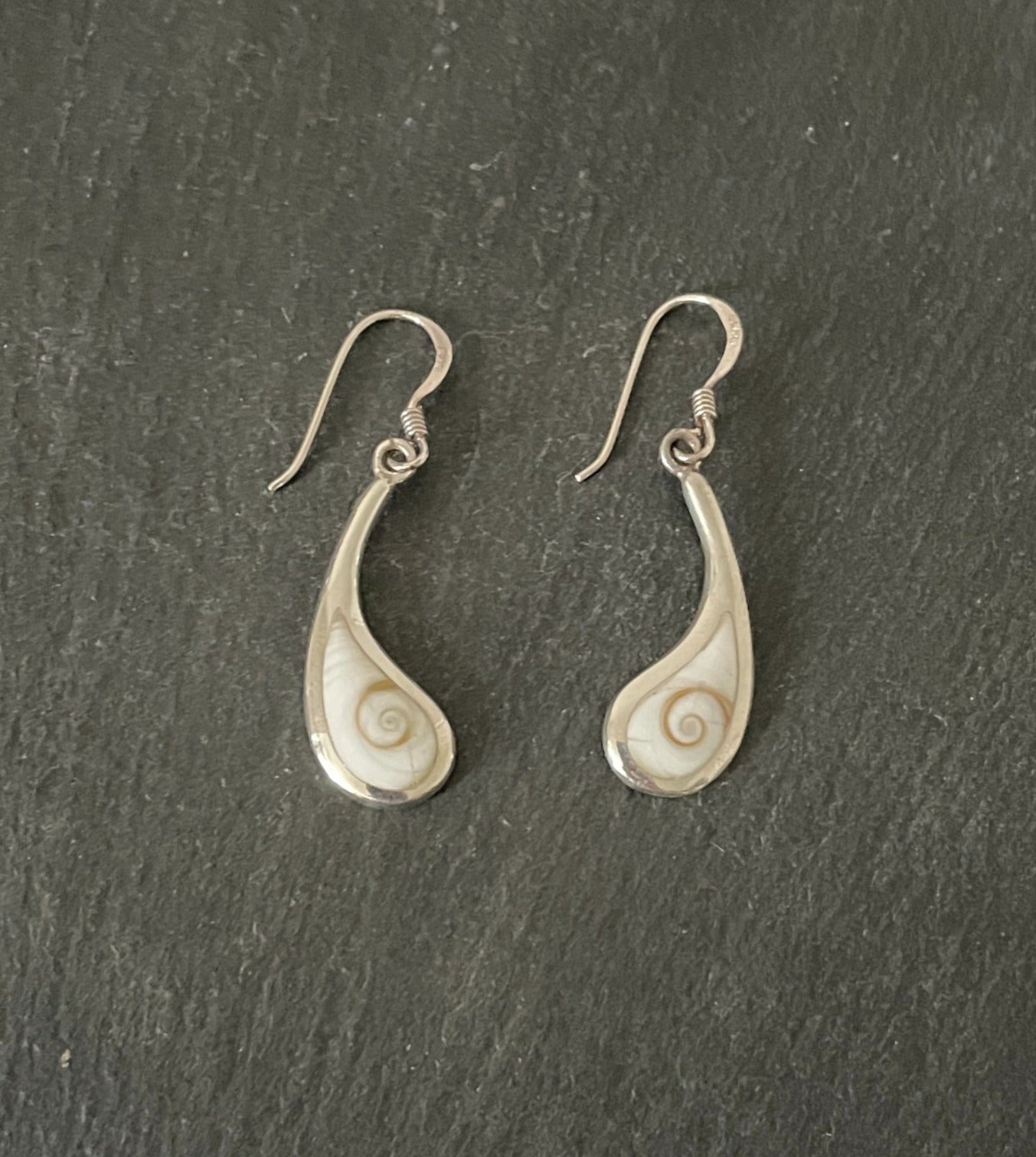 Shiva Shell and Silver Teardrop Earrings image 0