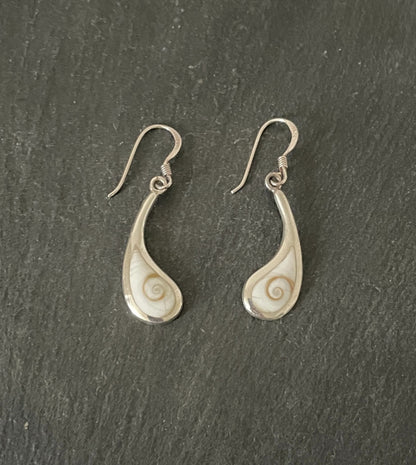 Shiva Shell and Silver Teardrop Earrings image 0