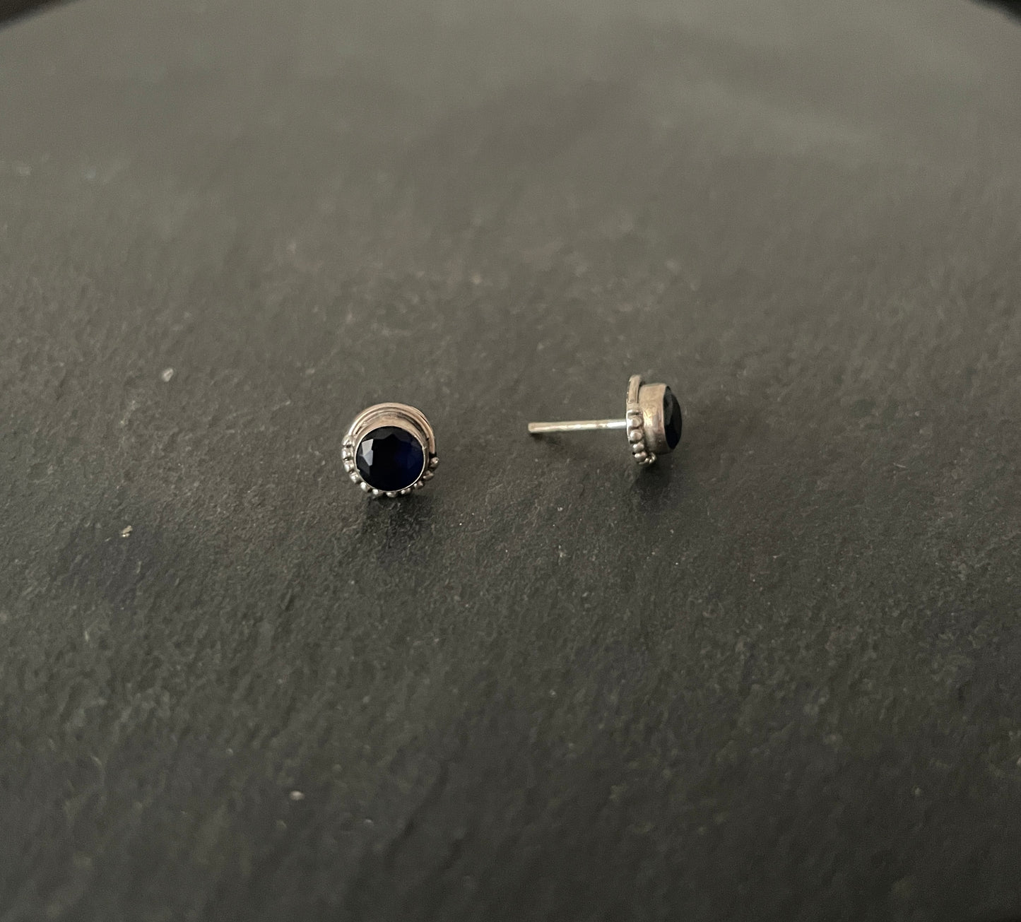 Round Sapphire Studs image 1