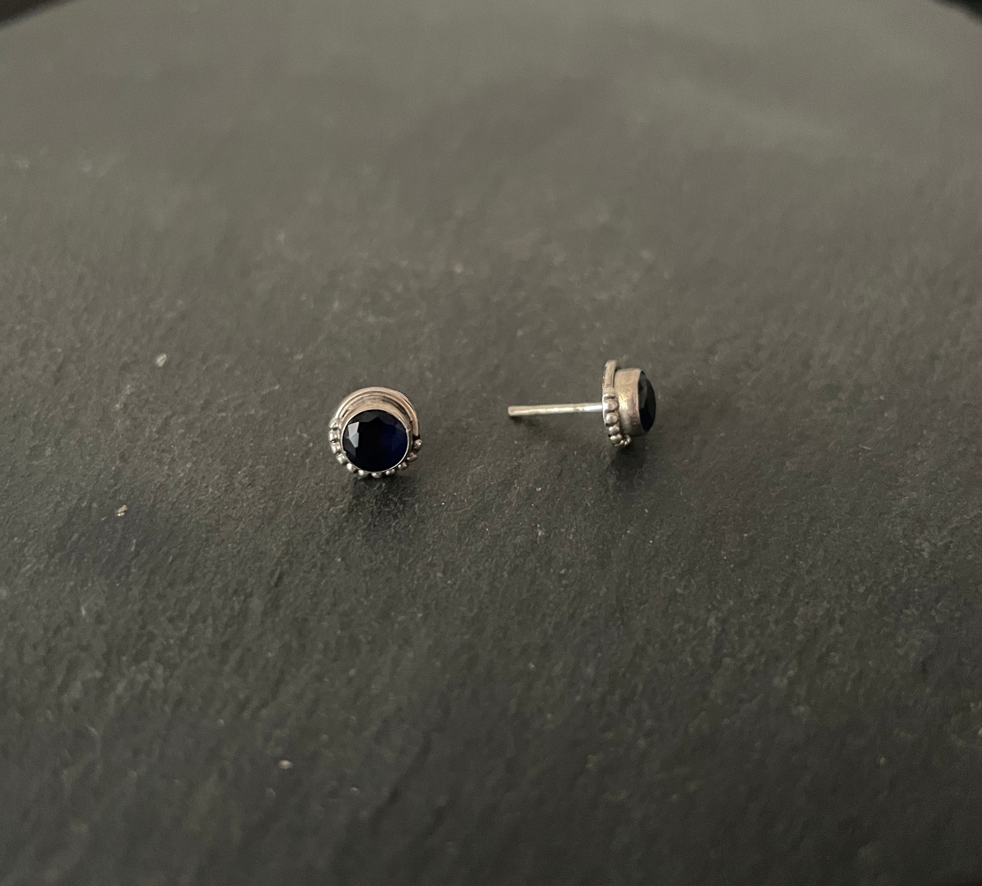 Round Sapphire Studs image 1
