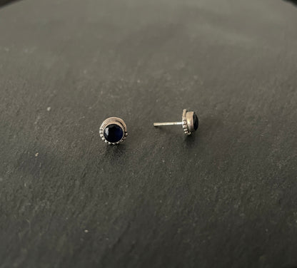 Round Sapphire Studs image 1