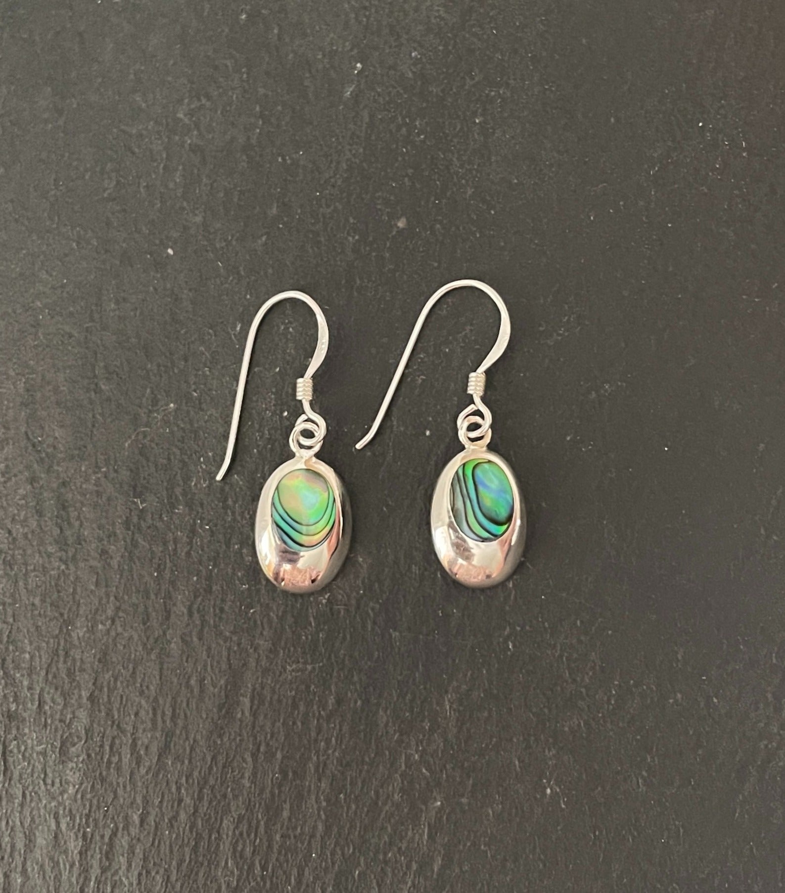 Paua Shell and Silver Earrings image 0