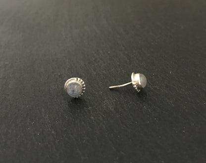 Round Moonstone Studs image 1