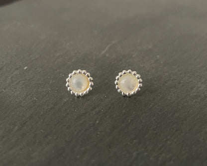 Mother of Pearl Round Stud Earrings image 0