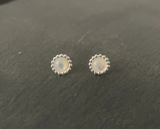 Mother of Pearl Round Stud Earrings image 0