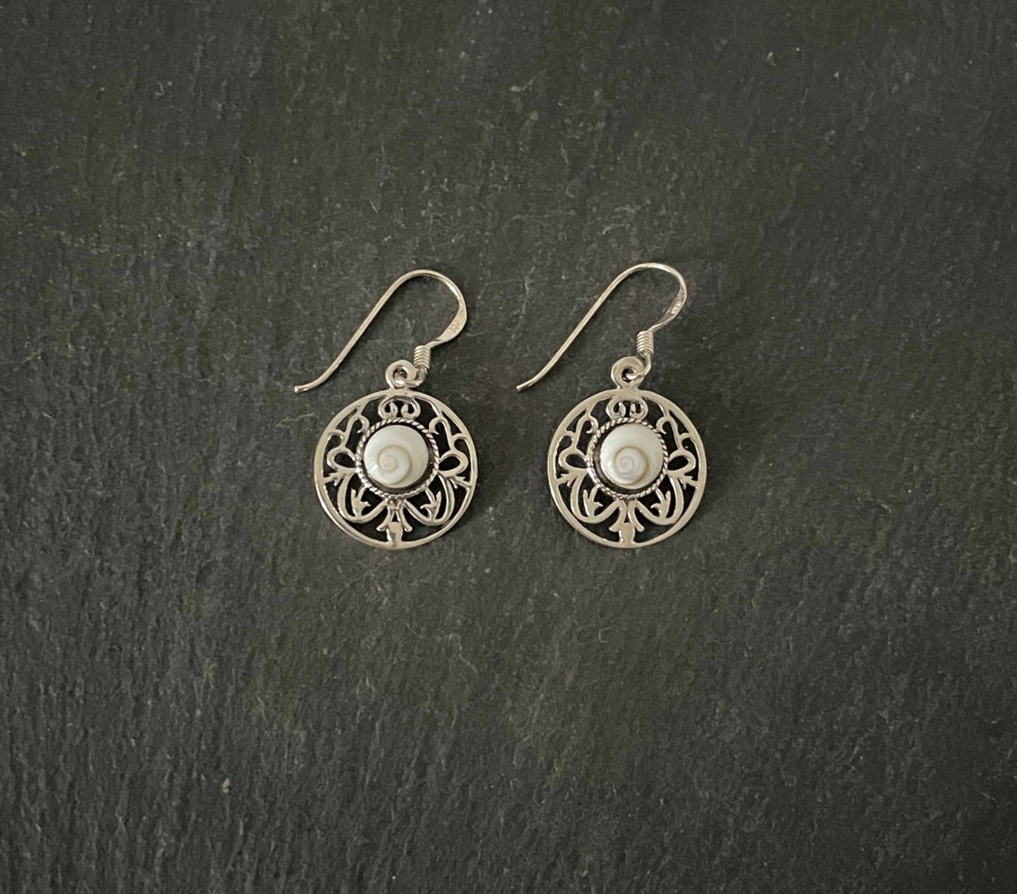 Round Shiva Shell Earrings image 0