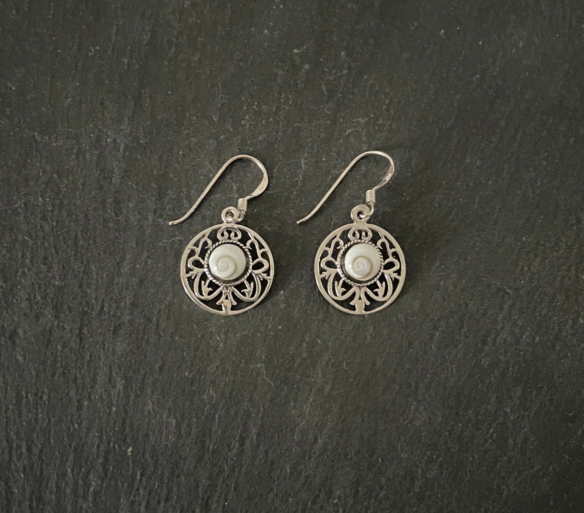 Round Shiva Shell Earrings image 0