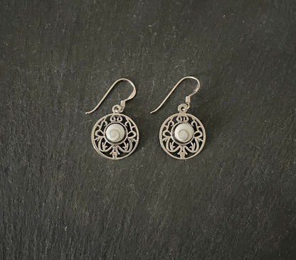 Round Shiva Shell Earrings image 0