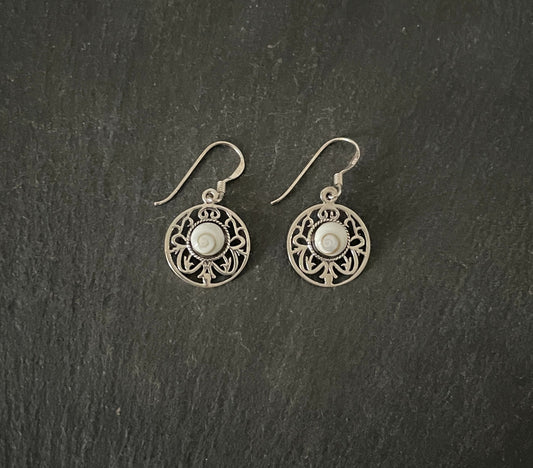 Round Shiva Shell Earrings image 0