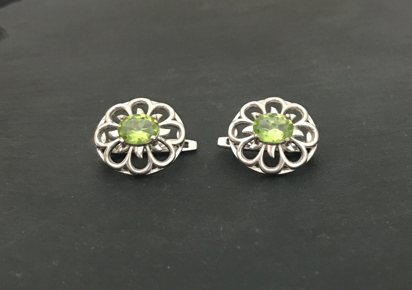 Large Peridot Stud Earrings image 0