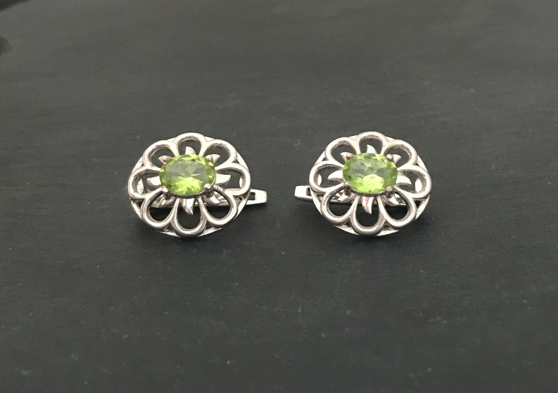 Large Peridot Stud Earrings image 0