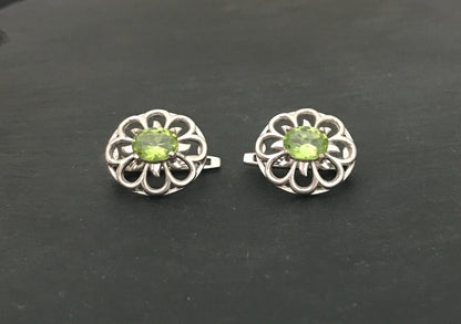 Large Peridot Stud Earrings image 0